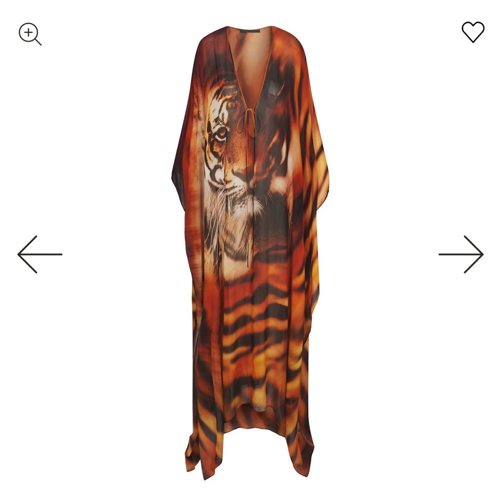 SKIMS X Cavalli Long Kaftan Tiger Print Size M New w/Tags
